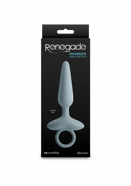Renegade Maverick акумулаторен вибриращ силиконов анален разширител, черен