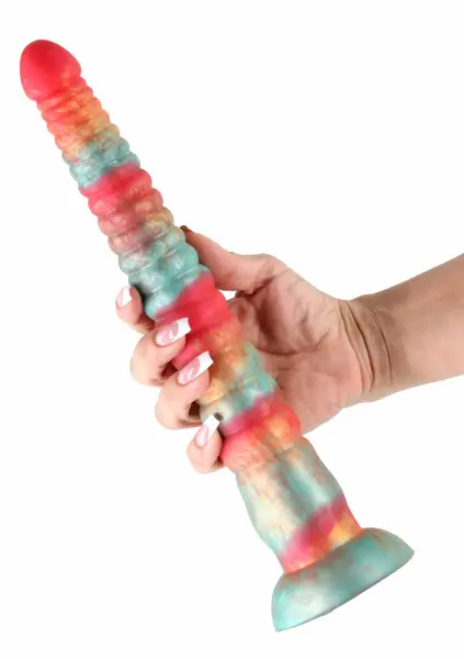 NS Novelties Colours Stacked 12 inch Silicone Model, Tri-Colored, Satin Finish