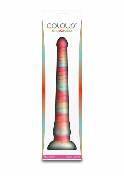 NS Novelties Colours Stacked 12 inch Silicone Model, Tri-Colored, Satin Finish