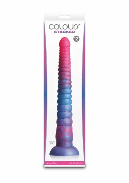 NS Novelties Colours Stacked 12 Inch Silicone Model, Tri-Color, Satin Finish