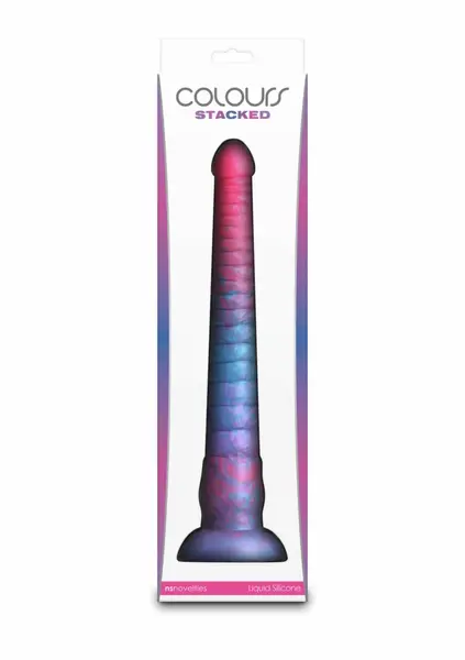 NS Novelties Colours Stacked 12 Inch Silicone Model, Tri-Color, Satin Finish
