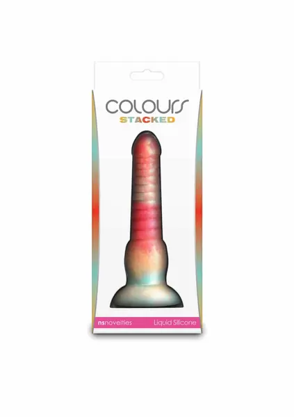 NS Novelties Colours Stacked 6 Inch Silicone Model, Tri-Colored, Satin Surface
