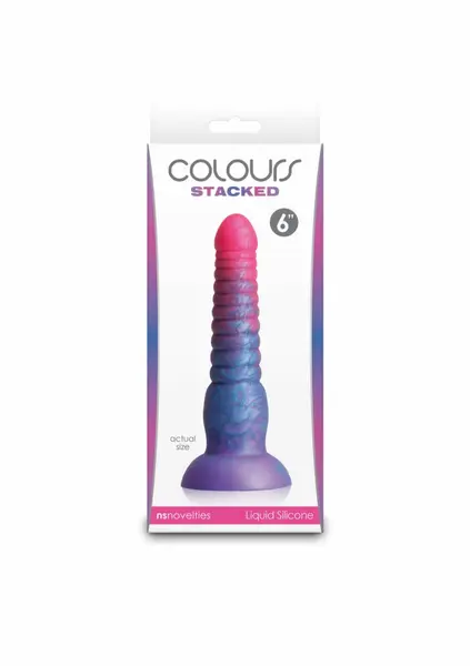NS Novelties Colours Stacked 6 inch Silicone Model, Tri-Color, Satin Surface