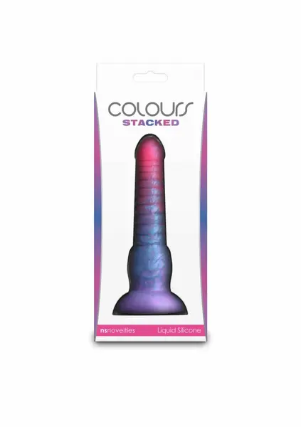 NS Novelties Colours Stacked 6 inch Silicone Model, Tri-Color, Satin Surface