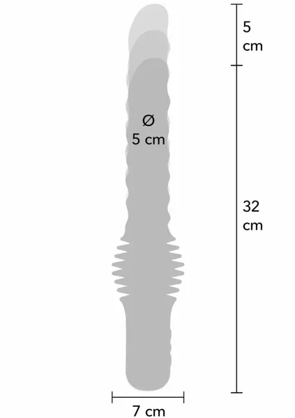Anal Power тласкащ силиконов анален вибратор с регулируема вендуза, 32–37 см