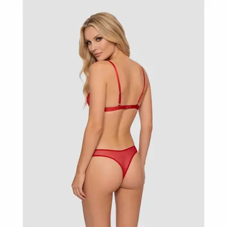 Obsessive Crimessa Lingerie Set Red - Elegant Mesh & Adjustable Fit