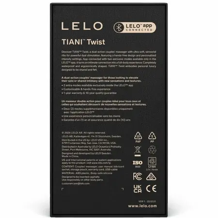 LELO TIANI Twist Lavender - Waterproof Couples Massager, App Control