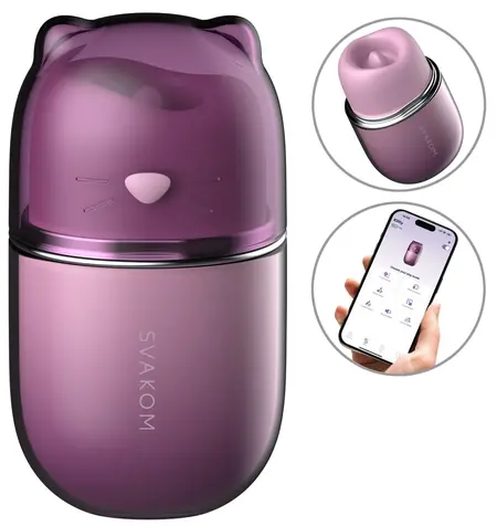 SVAKOM Klitty Dusty Lavender Lay-On Device with Suction & Licking Modes