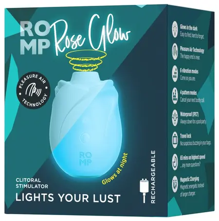 ROMP Rose Glow Air Pulse Intimate Device, Glow-in-the-Dark, 7.6 cm