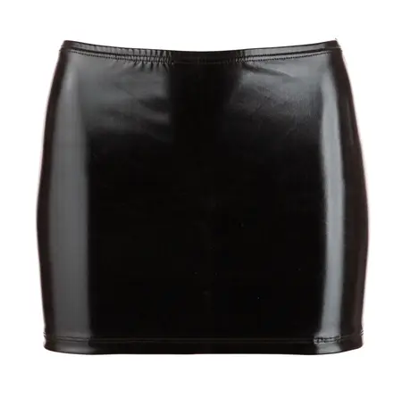 Cottelli Collection Mini Skirt Black Wetlook XL Ruffled Back