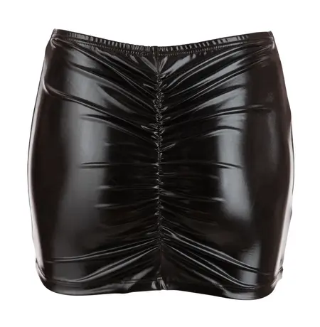 Cottelli Collection Mini Skirt Black Wetlook XL Ruffled Back