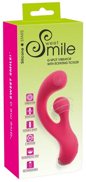 Sweet Smile G-Spot Vibrator with Rotation, Dual Motors, 18 cm, Purple