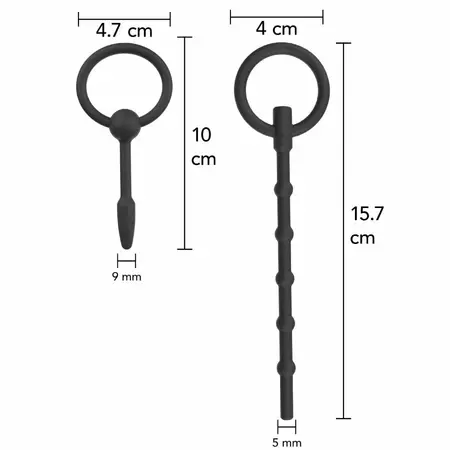 Hidden Desire Extreme Advanced Silicone Urethral Plug Set 2 Pieces