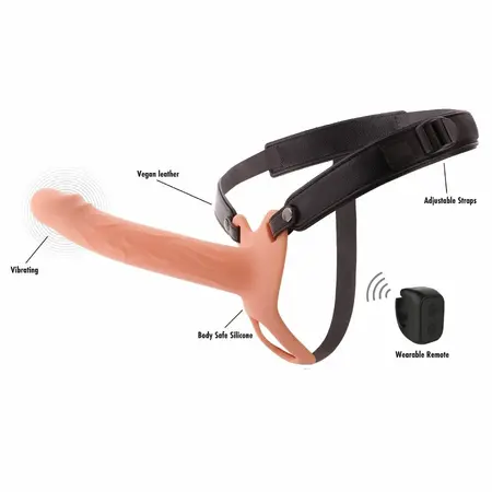Hidden Desire Inferno Vibrating Strap-On Extension 20cm, Remote Control