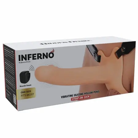 Hidden Desire Inferno Vibrating Strap-On Extension 20cm, Remote Control