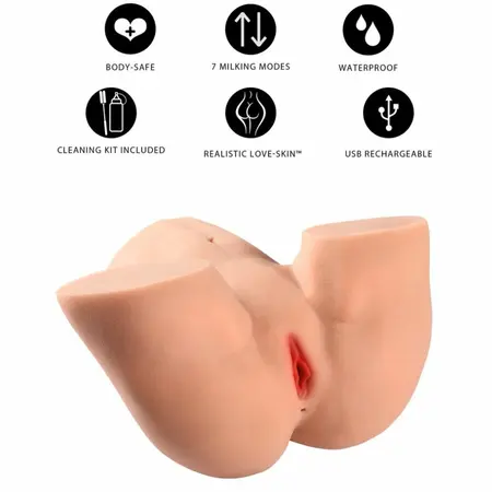 Hidden Desire Big Ass Milking Torso 16kg, TPR, Rechargeable, Waterproof