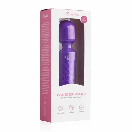 EasyToys Mini Wand Vibrator Purple - Compact Rechargeable Massager