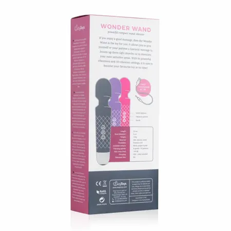 EasyToys Mini Wand Vibrator Purple - Compact Rechargeable Massager
