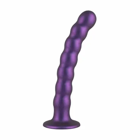 No-Parts Metallic Purple Intimate Silicone Model with Suction Base 17cm