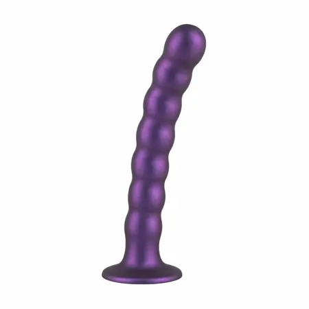No-Parts Metallic Purple Intimate Silicone Model with Suction Base 17cm