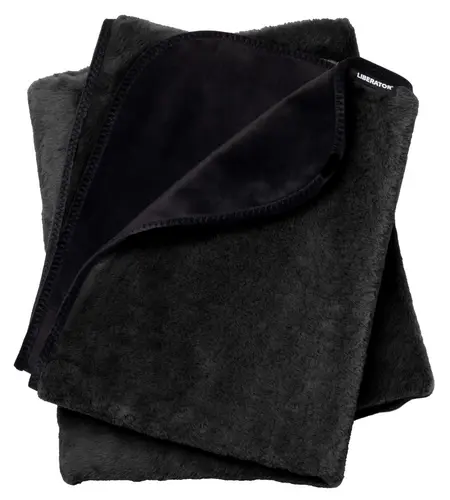 Liberator Faux Fur Fascinator Throw Black/Grey 183x137 cm Dual-Sided Blanket