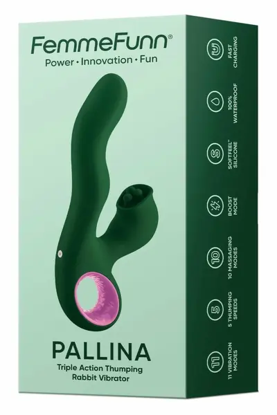 FemmeFunn Pallina Dark Green Intimate Massager, 11 Modes, Waterproof