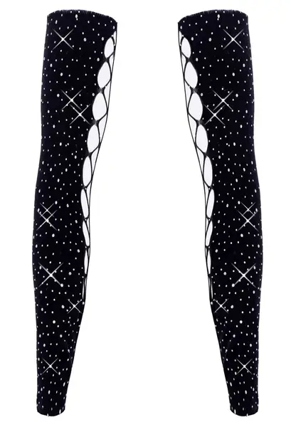 Cottelli ACCESSOIRES Gauntlet Sleeves S-L Black Sparkling Knit