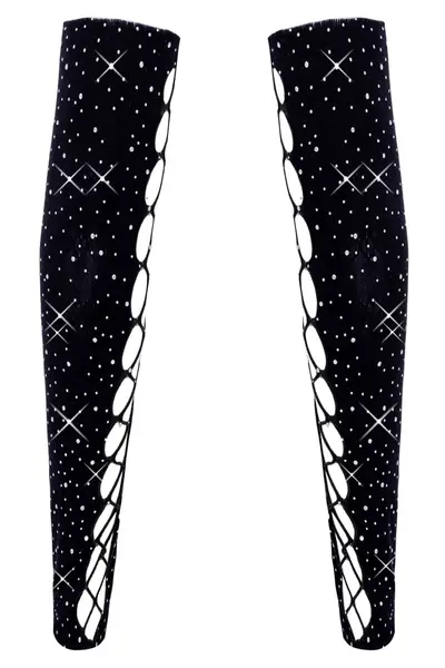 Cottelli ACCESSOIRES Gauntlet Sleeves S-L Black Sparkling Knit