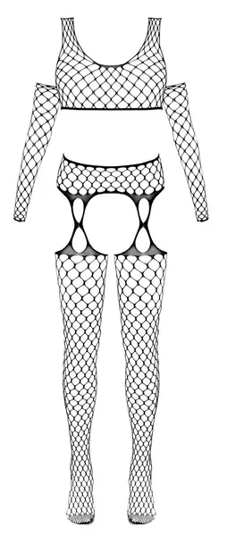 Cottelli Fantasy S-L Black Seamless 3-Piece Net Lingerie Set