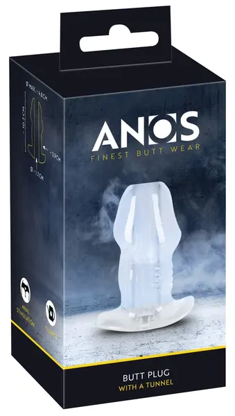 ANOS Tunnel Transparent Intimate Plug 10.2 cm TPE Hollow Design