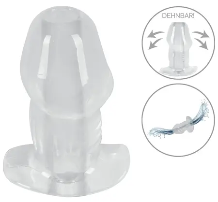 ANOS Tunnel Transparent Intimate Plug 10.2 cm TPE Hollow Design
