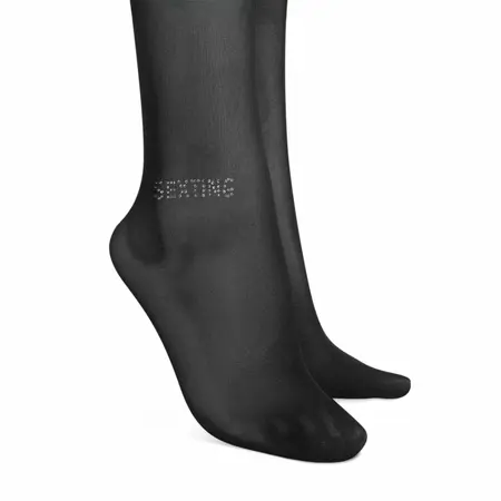 Obsessive Norless Innovative Crotchless Tights Black Lingerie Accent S/M