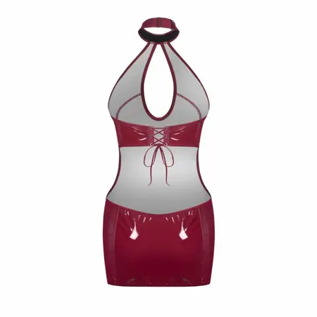 Obsessive Redya Dress Red - Glossy Adjustable Fit Eveningwear S/M