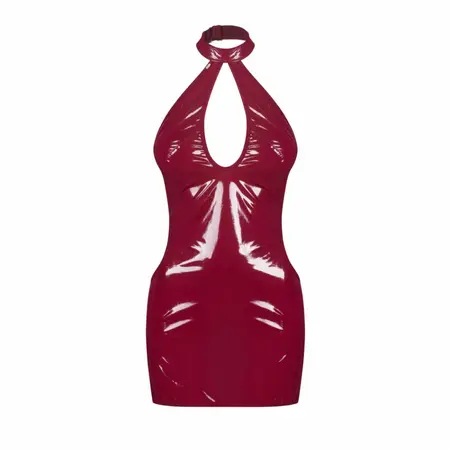 Obsessive Redya Dress Red - Glossy Adjustable Fit Eveningwear S/M
