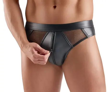 Svenjoyment Briefs 2XL Black Wetlook Mesh Insert Comfort Fit