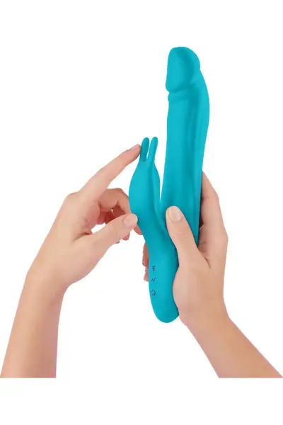 FemmeFunn Booster Rabbit XL Turquoise - Dual-Action Intimate Device, 27.9 cm