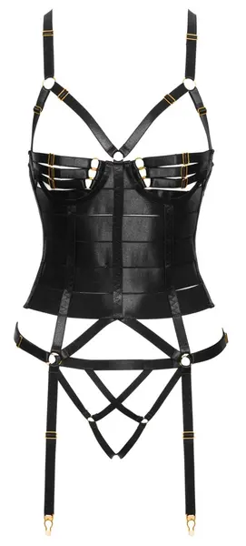 Cottelli Lingerie Corset Straps 85B/L Satin-Finish Adjustable Set Black