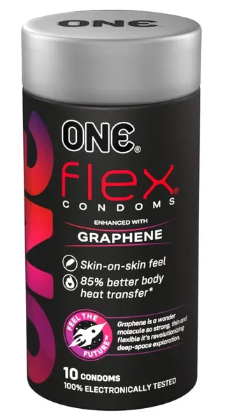 ONE Flex Graphene Latex Condoms 10-Pack Ultra Thin Premium Lubricated