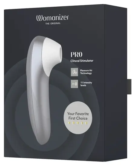 Womanizer Pro Silver - Compact Air Technology System, 11 Modes
