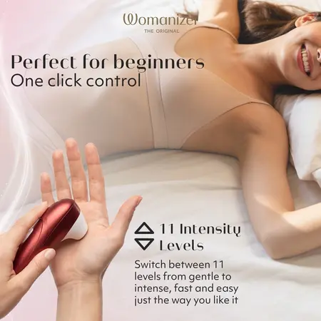 Womanizer Pro Red - Compact Air Technology Stimulator, 11 Levels, Waterproof