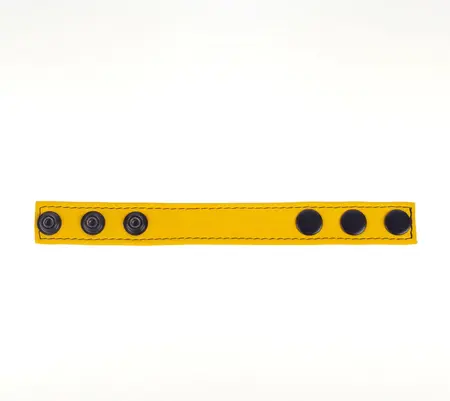 Cocky Adjustable Leather Band Yellow - Custom Fit, 2.5 cm, Cowhide