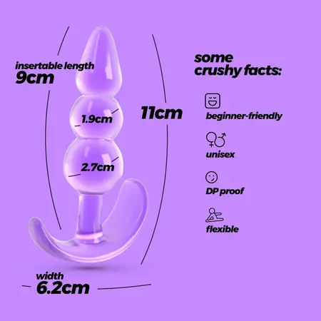 Crushious The Plunger Silicone Plug Lila 9cm Flexible Base Comfort Fit