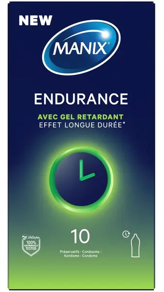 Endurance латексови презервативи за по-дълъг секс, 53 мм, 10 бр.
