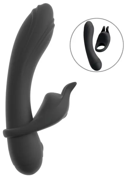 Couples Choice Duo Vibrator 3-in-1 Silicone Set with Removable Ring, Purple