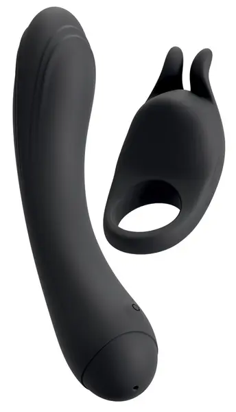 Couples Choice Duo Vibrator 3-in-1 Silicone Set with Removable Ring, Purple