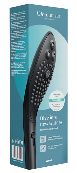 Womanizer Wave Black Intimate Shower Head with Triple Jet System 27.7cm