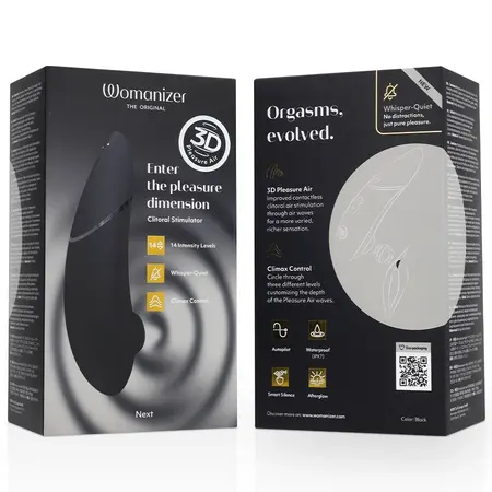 Womanizer Next Air Technology Intimate Device Black 14 Levels Waterproof