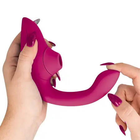 Womanizer Blend Rabbit Vibrator Dual Stimulation Vibrant Pink 113x51x139mm