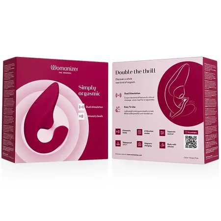 Womanizer Blend Rabbit Vibrator Dual Stimulation Vibrant Pink 113x51x139mm
