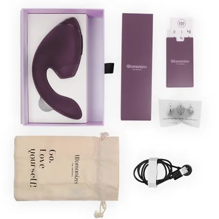 Womanizer Duo Next Dual Air & Vibration System Dark Purple 195mm
